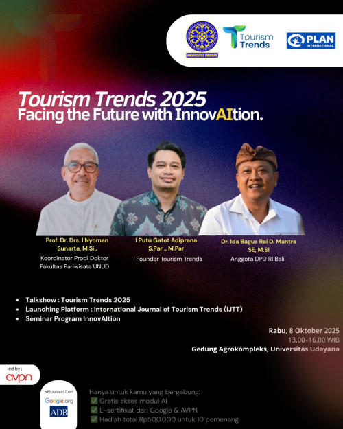 InnovAItion in Action: 200 Mahasiswa Hadiri Peluncuran International Journal of Tourism Trends di Universitas Udayana